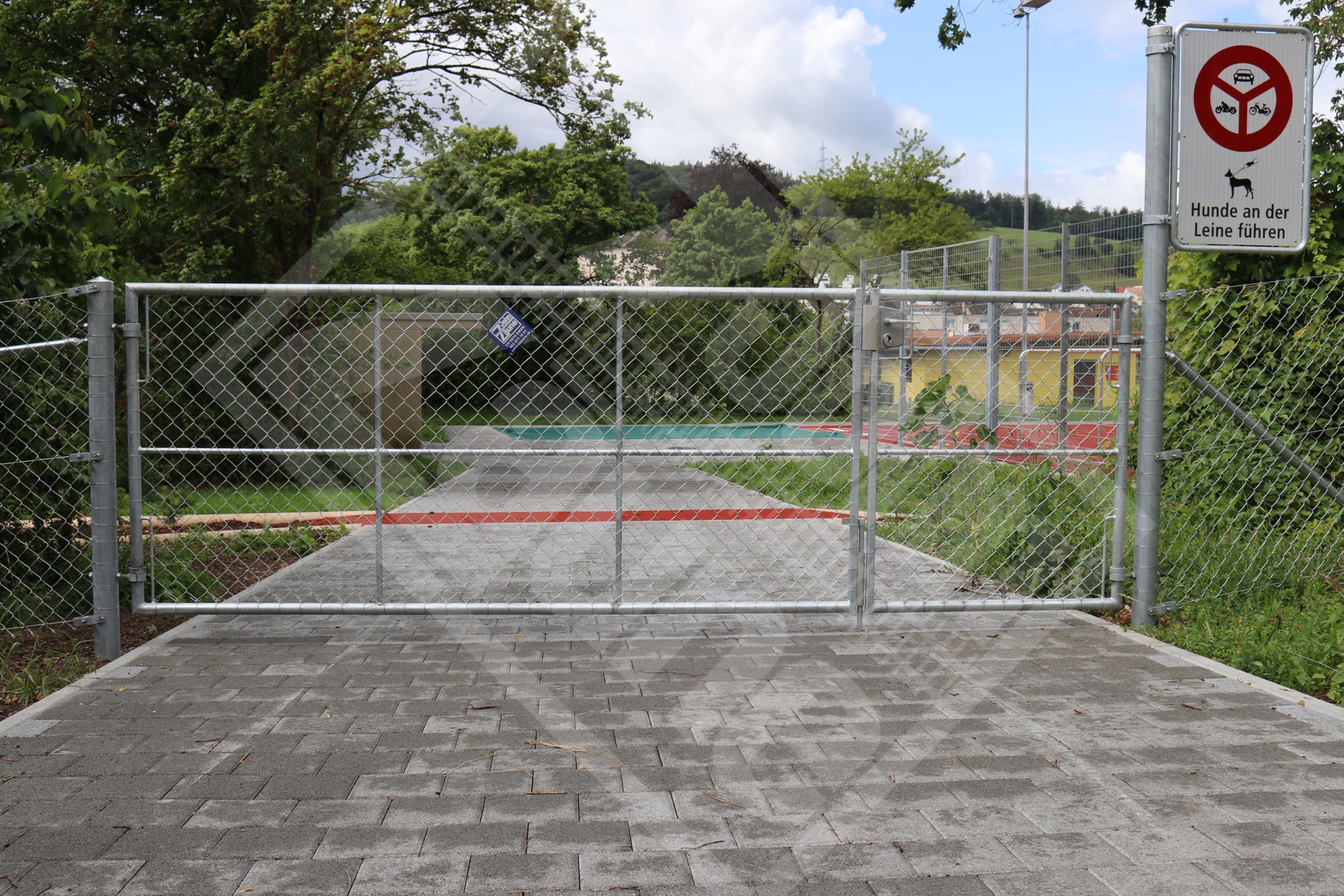 4 Zweiflügeltor mit Diagonalgeflecht 1,20 m