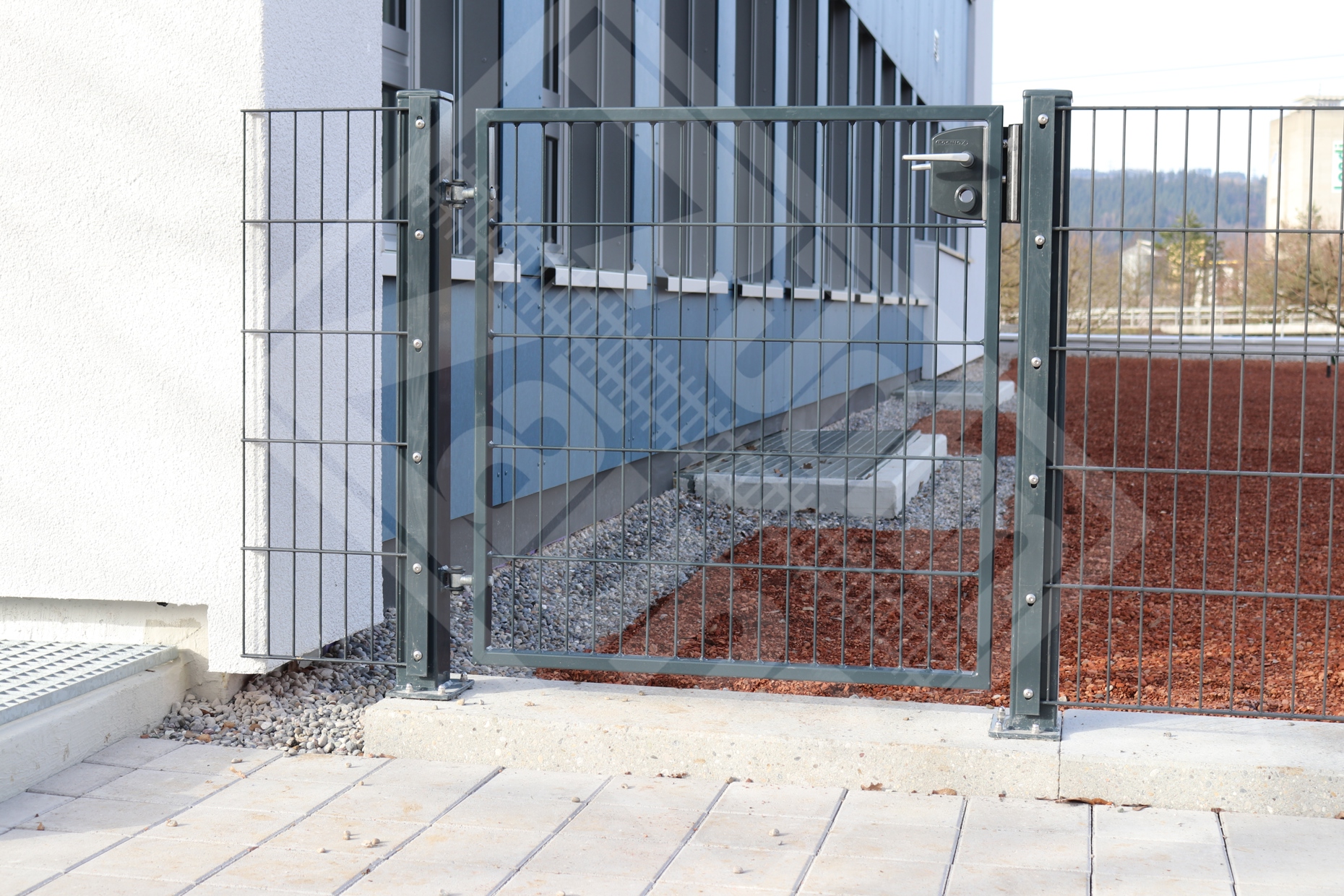 3 Doppelstab-Gittermattentüre verzinkt u. beschichtet anthrazit