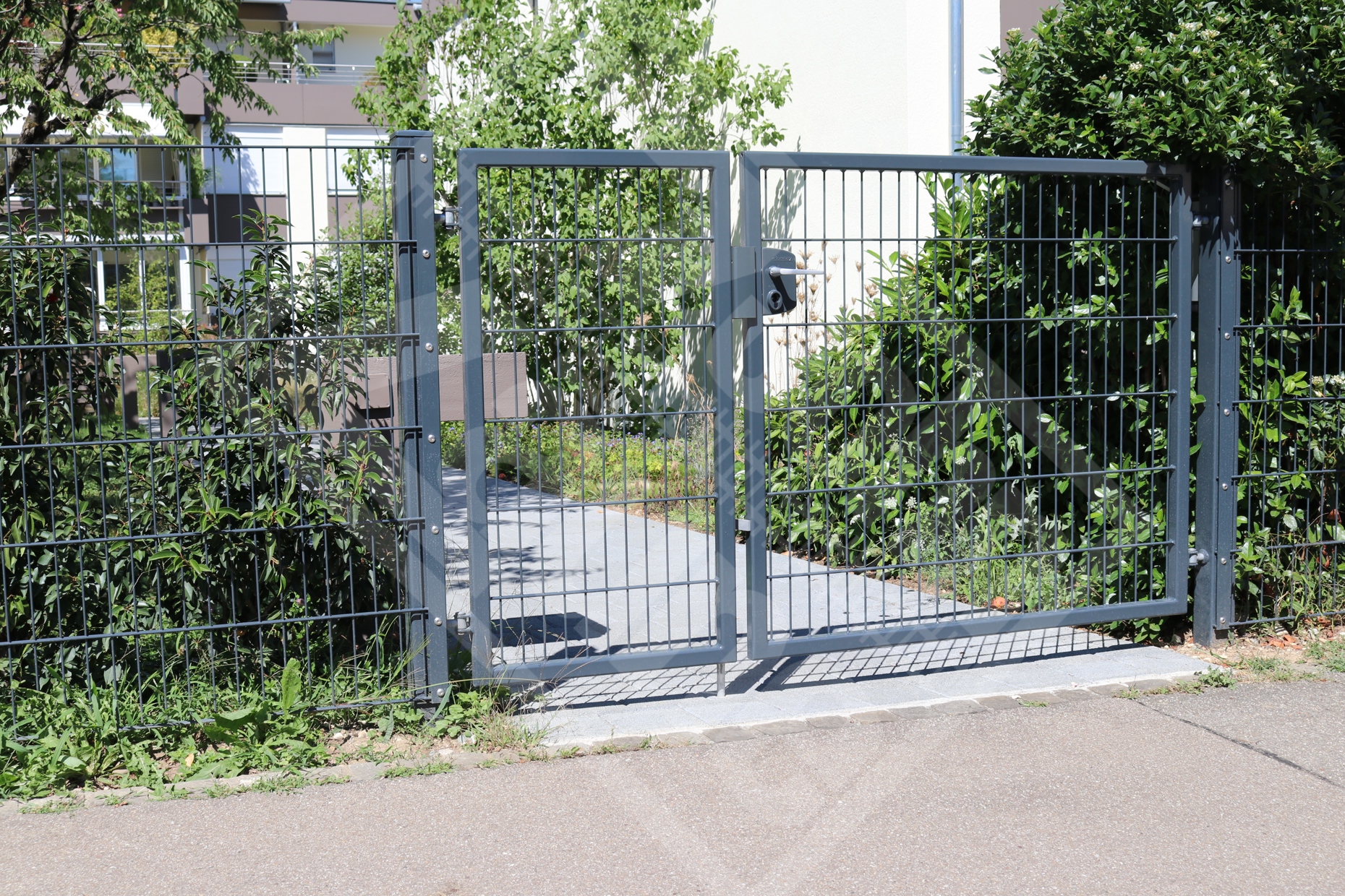 4 Doppelstab-Gittermatten-Doppeltor verzinkt u. beschichtet anthrazit