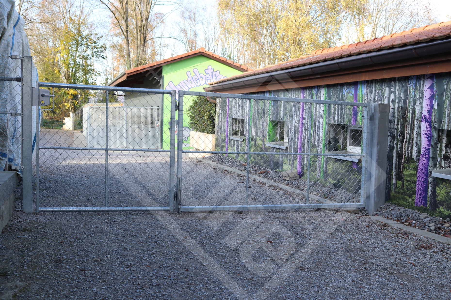 3 Diagonalgeflechtzaun-Faltflügeltor mit 2 Segmenten