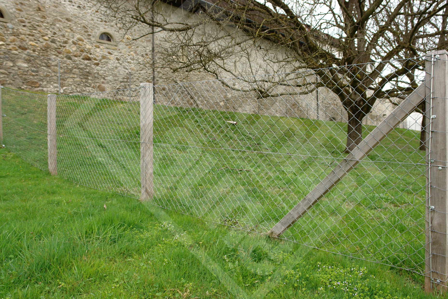 5.2.7 Diagonalgeflechtzaun mit Robinienpfosten