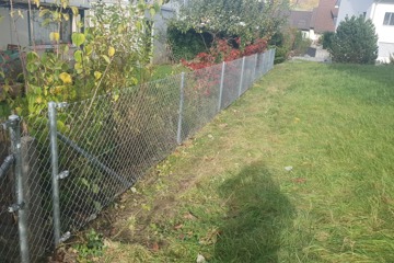 Grenzzaun mit Diagonalgeflecht in Magden