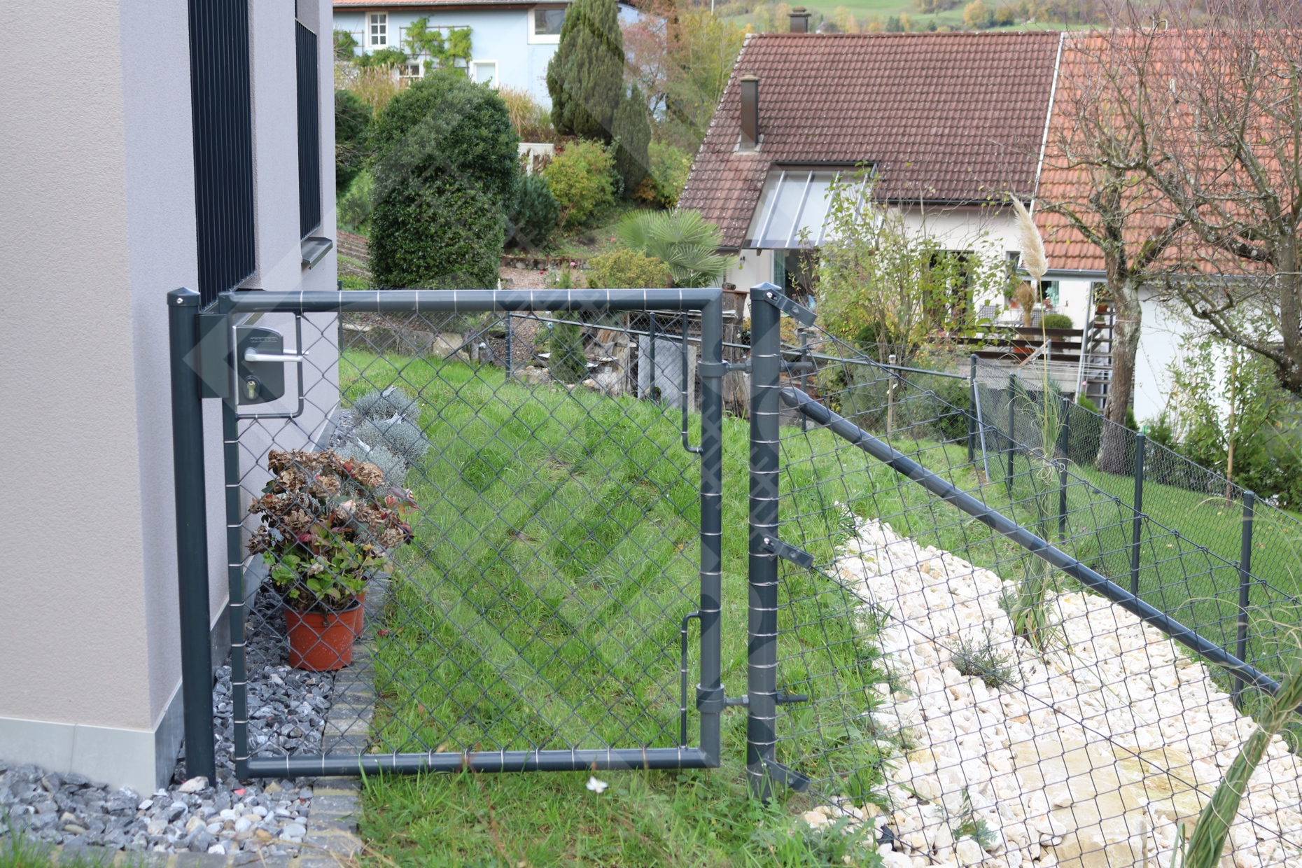 7 Diagonalgeflechtzauntüre anthrazit