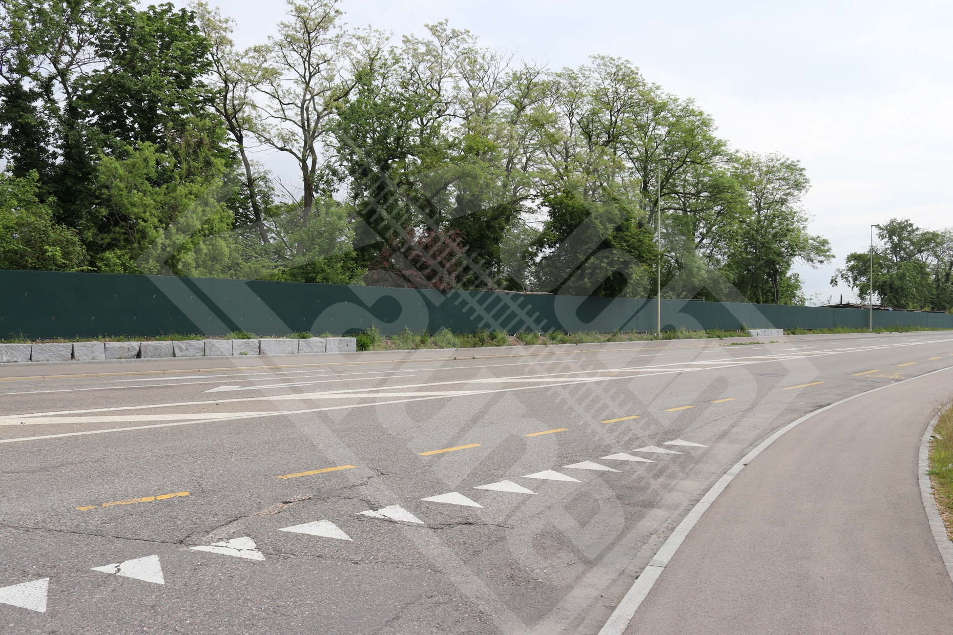 2 Sichtschutz grün an Diagonalgeflechtzaun