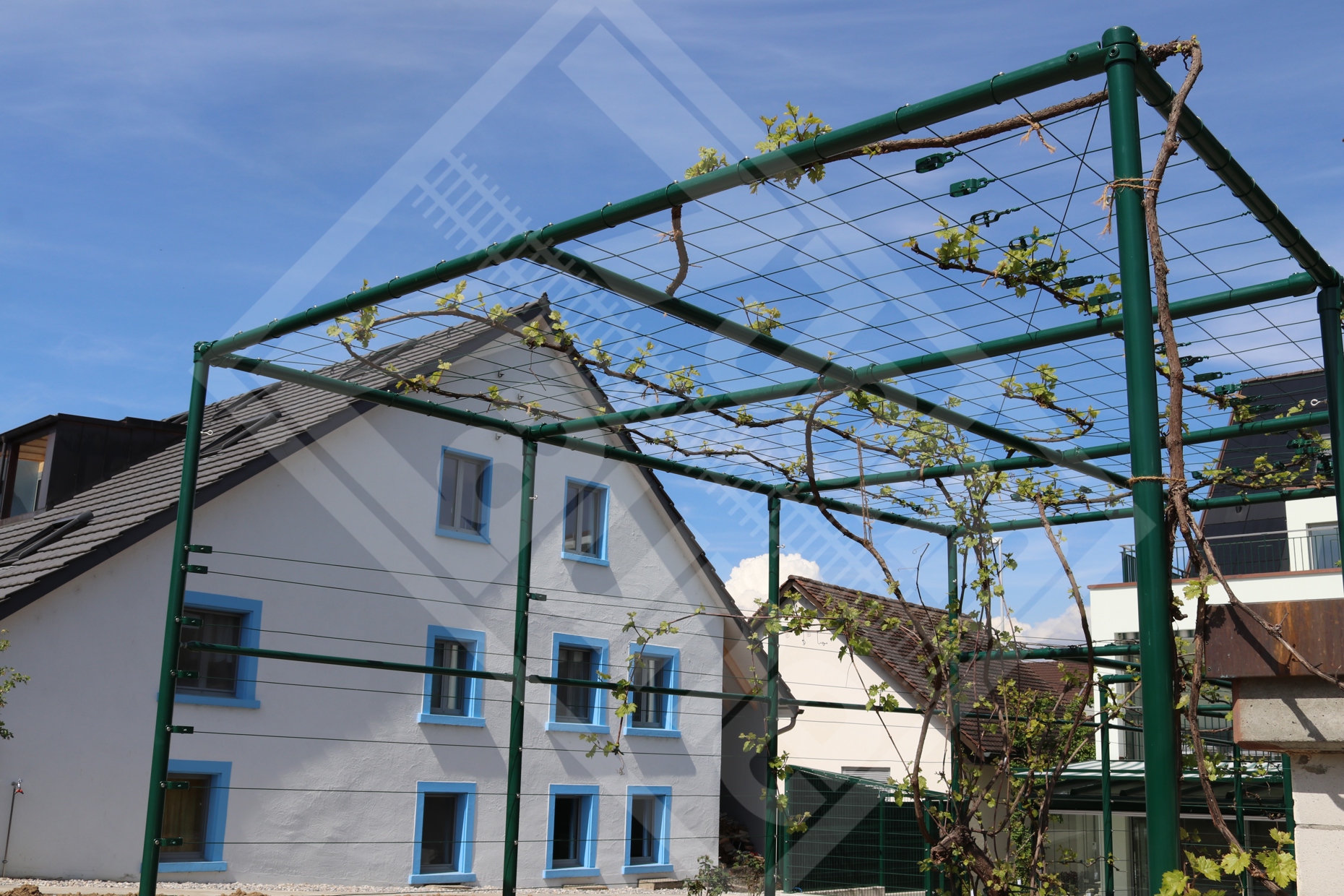7  Pergola beschichtet in moosgrün