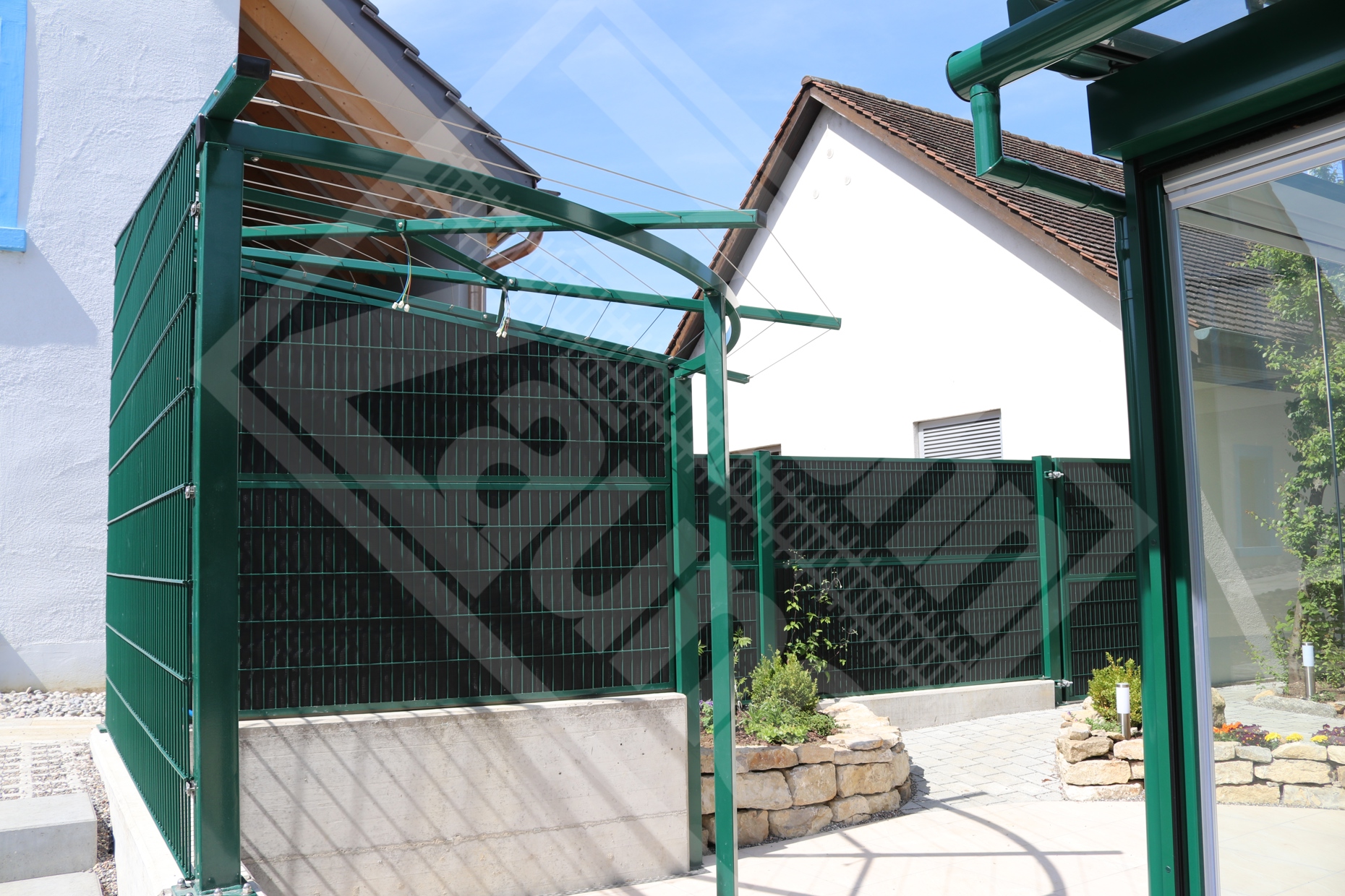 8 Pavillon / Joch moosgrün beschichtet