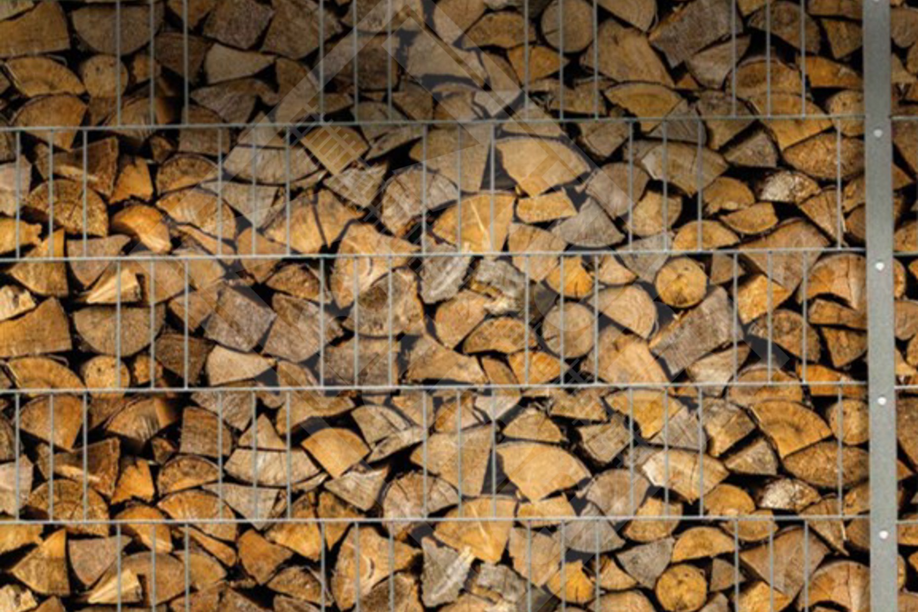 12 Sonder-Sichtschutzstreifen Typ 'Holzscheite' zu Gittermattenzaun